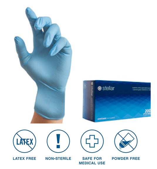 Supreme Nitrile Exam Gloves - 3.5 mil Blue, Powder Free