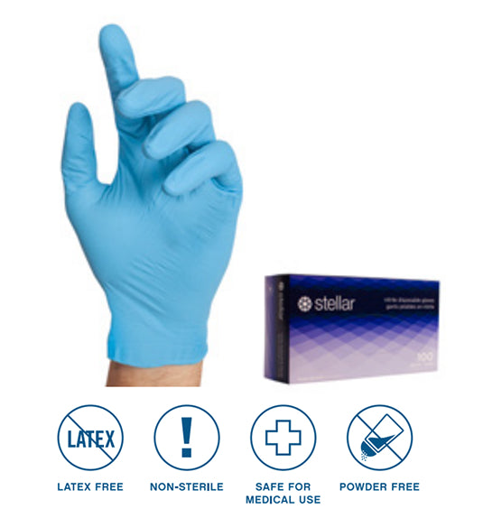Plus Nitrile Exam Gloves - 5 mil Blue, Powder Free