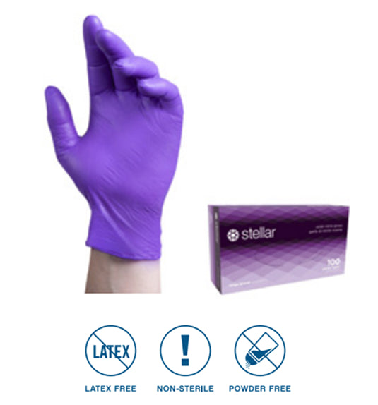 Nitrile Exam Gloves - 4 mil Violet, Powder Free