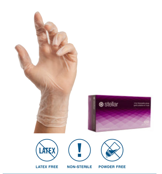 Vinyl Disposable Gloves - 4 mil, Clear, Powder Free