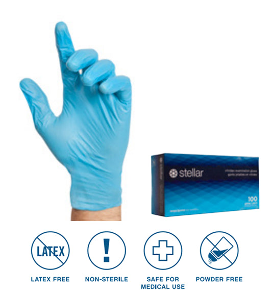 Vitridex Examination Gloves - 4 mil, Blue, Powder Free