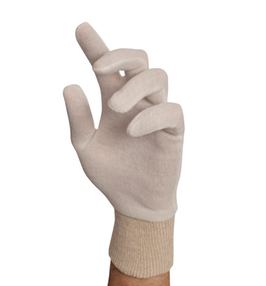 Cotton Inspection Gloves, Medium Weight, Knitwrist