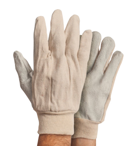 Split Leather Palm Gloves, Knitwrist