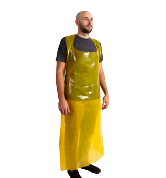 Poly Aprons - Yellow, 3.0 mil